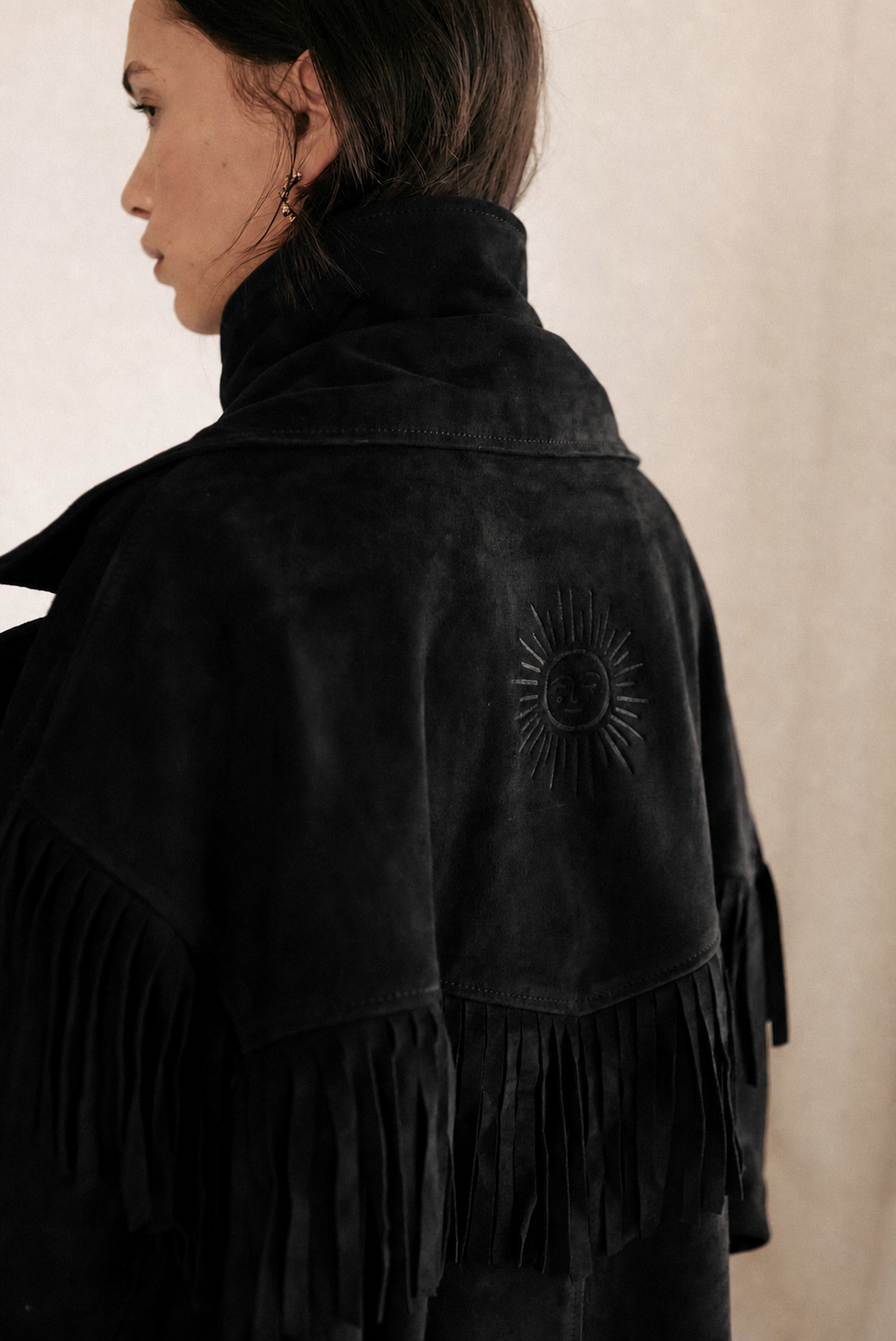 Clare Suede Jacket - Black