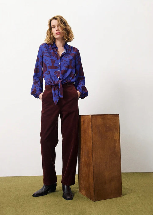 Elysa Corduroy Pants - Bordeaux