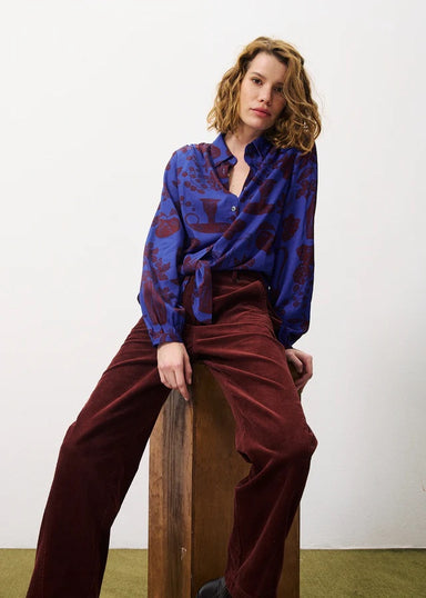 Elysa Corduroy Pants - Bordeaux