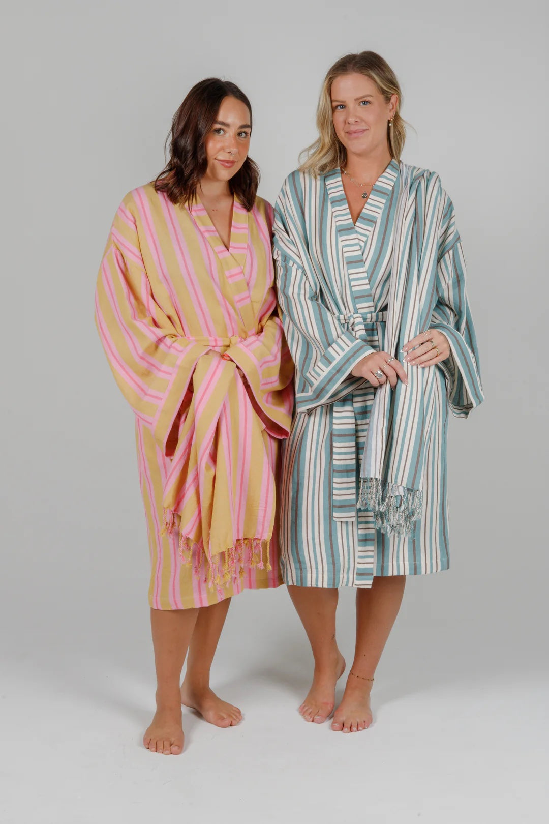 Tofino Towel Co. The Mistral Unisex Striped Belted Robe - Sunset Mix