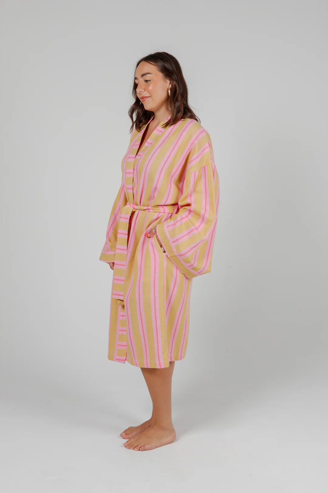 Tofino Towel Co. The Mistral Unisex Striped Belted Robe - Sunset Mix