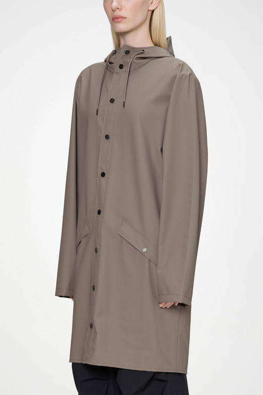 RAINS W3 Long Jacket - Cinder