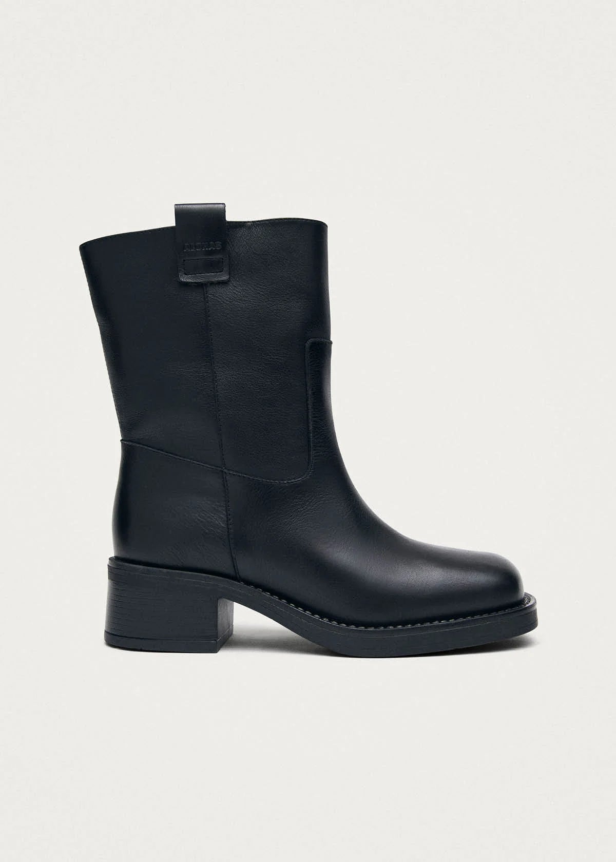 Alohas Rajan Leather Boots - Brushed Black