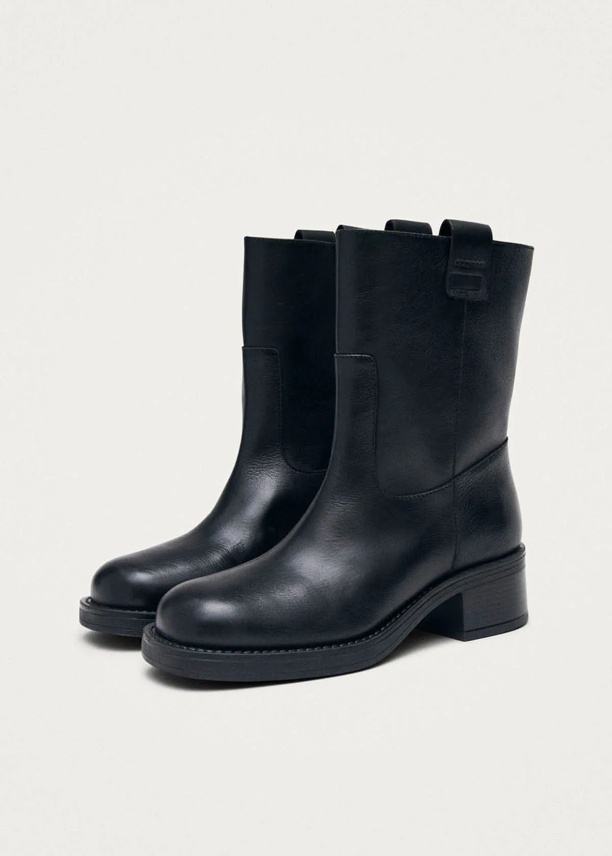 Alohas Rajan Leather Boots - Brushed Black