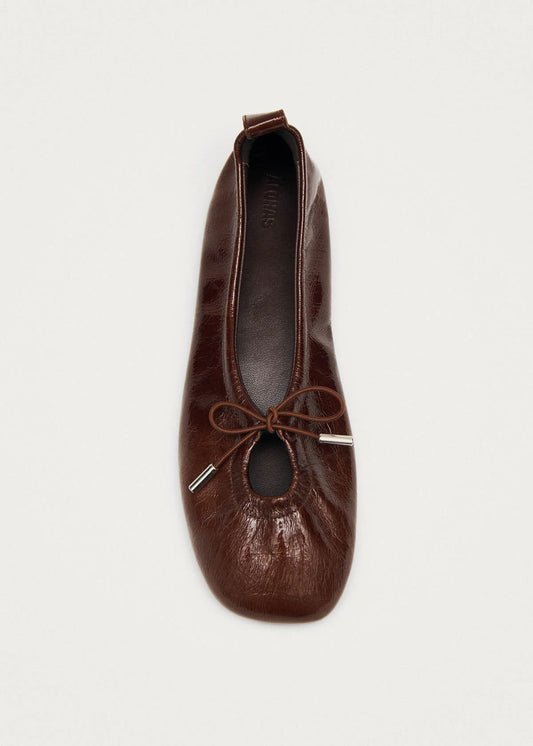 Alohas Rosalind Patent Leather Ballet Flats - Brown