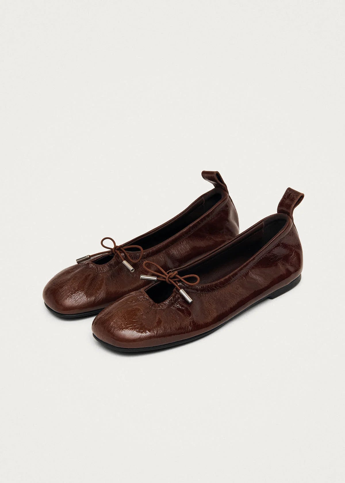 Alohas Rosalind Patent Leather Ballet Flats - Brown