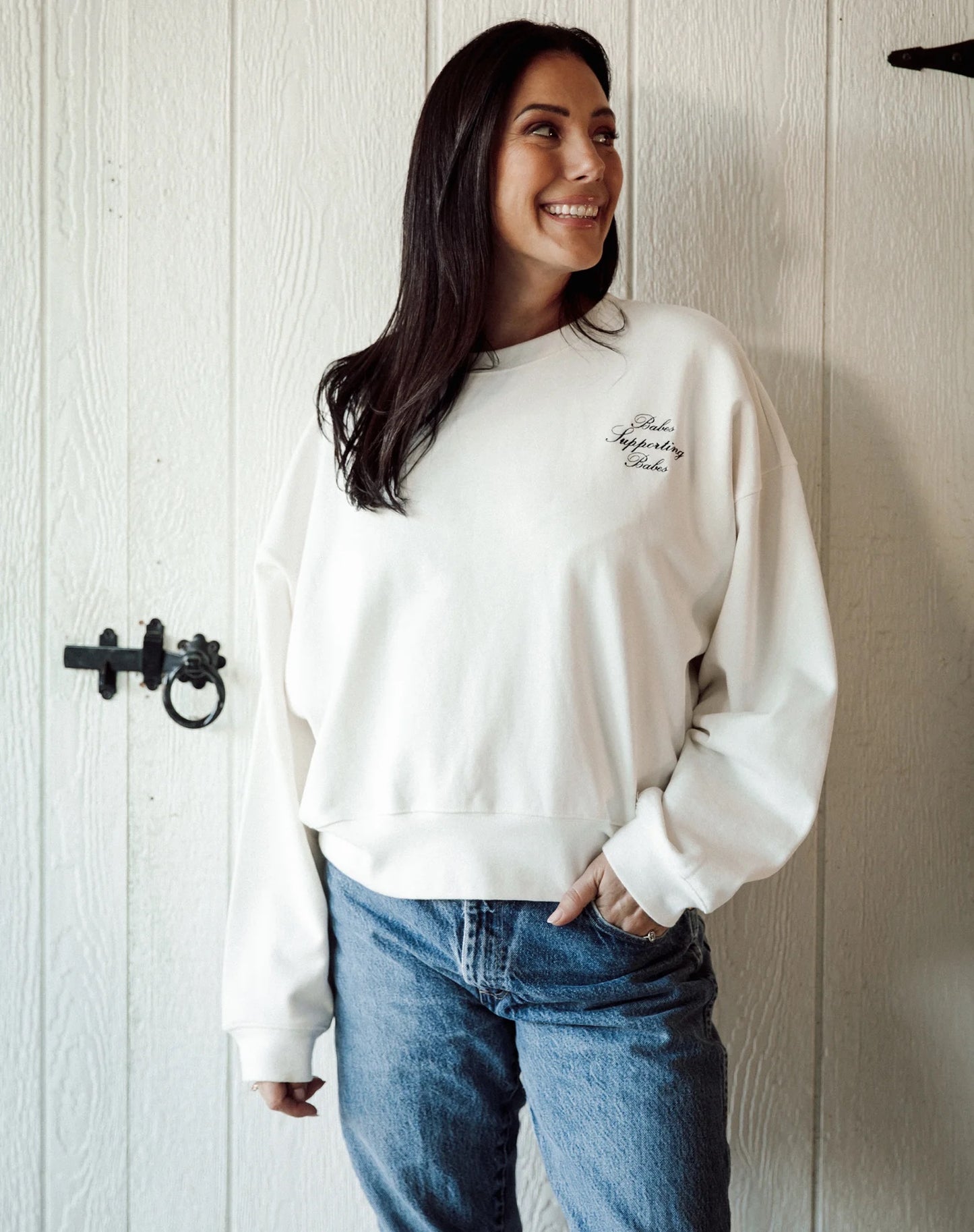 Brunette the Label 'Babes Supporting Babes' Girlfriend Crew - Cream