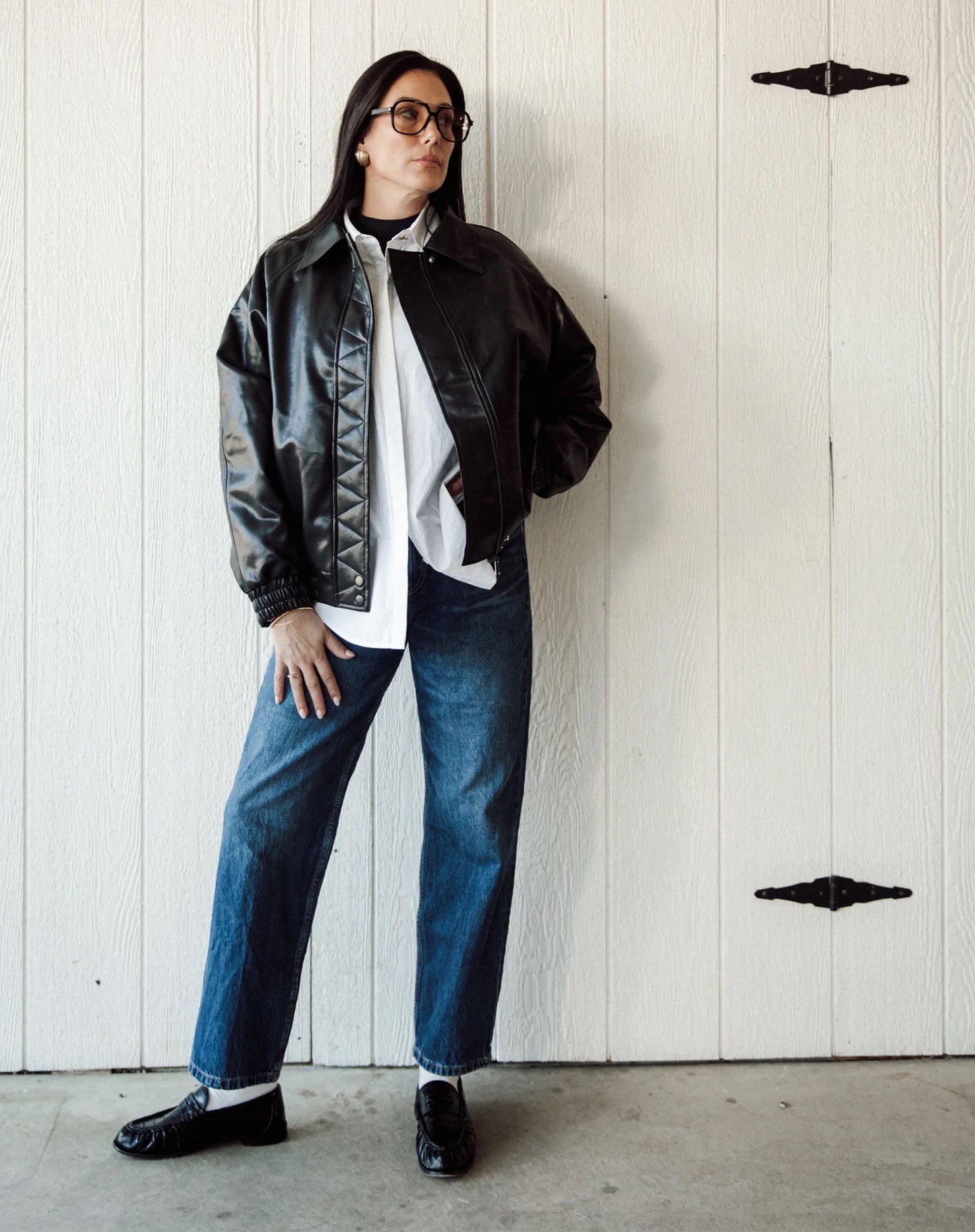 Brunette the Label Christine Oversized Bomber - Black