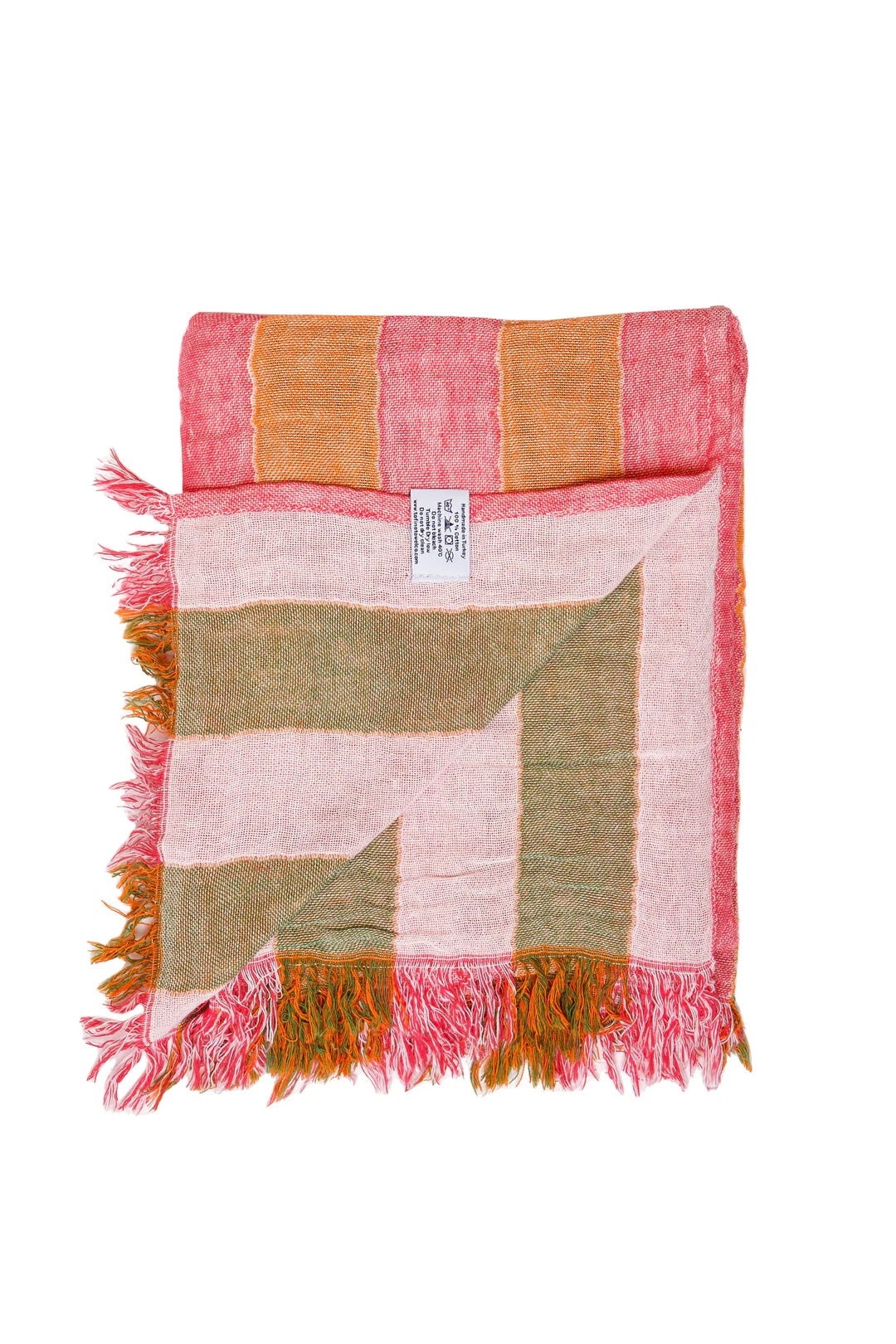 Tofino Towel Co. The Banks Stripe Gauze Muslin Turkish Towel - Pink Multi Stripe