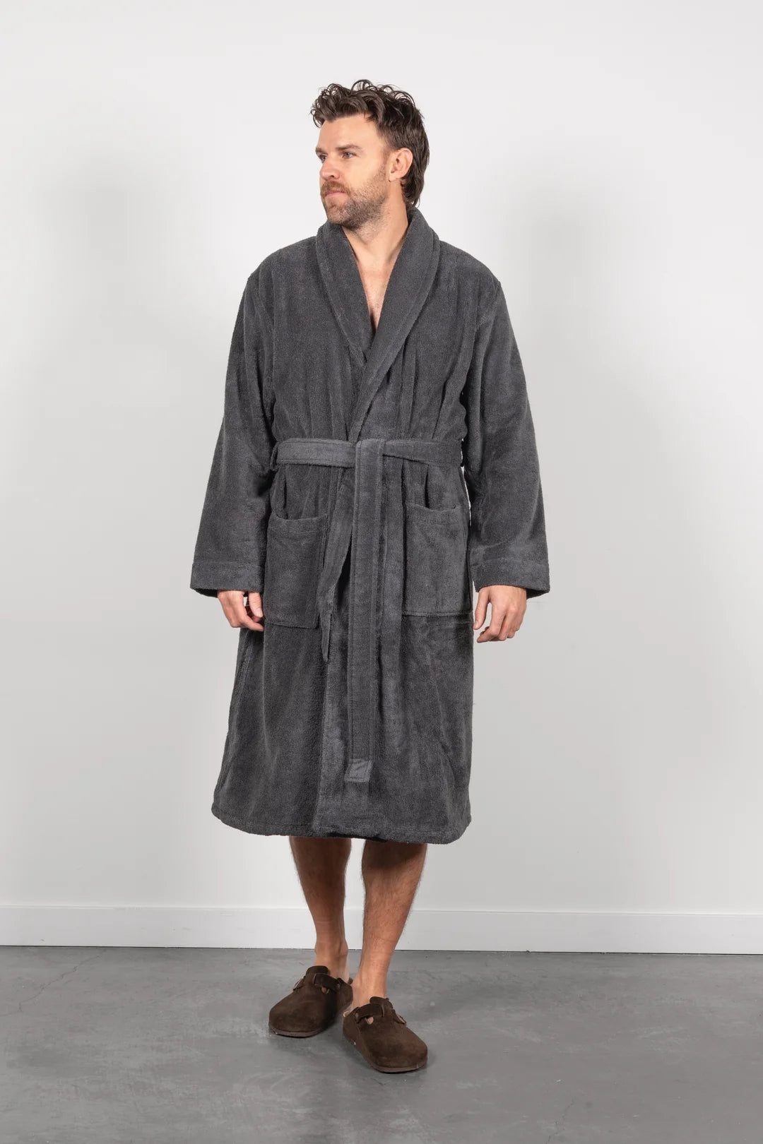 Tofino Towel Co. The Nova Unisex Boucle Terry Robe - Charcoal