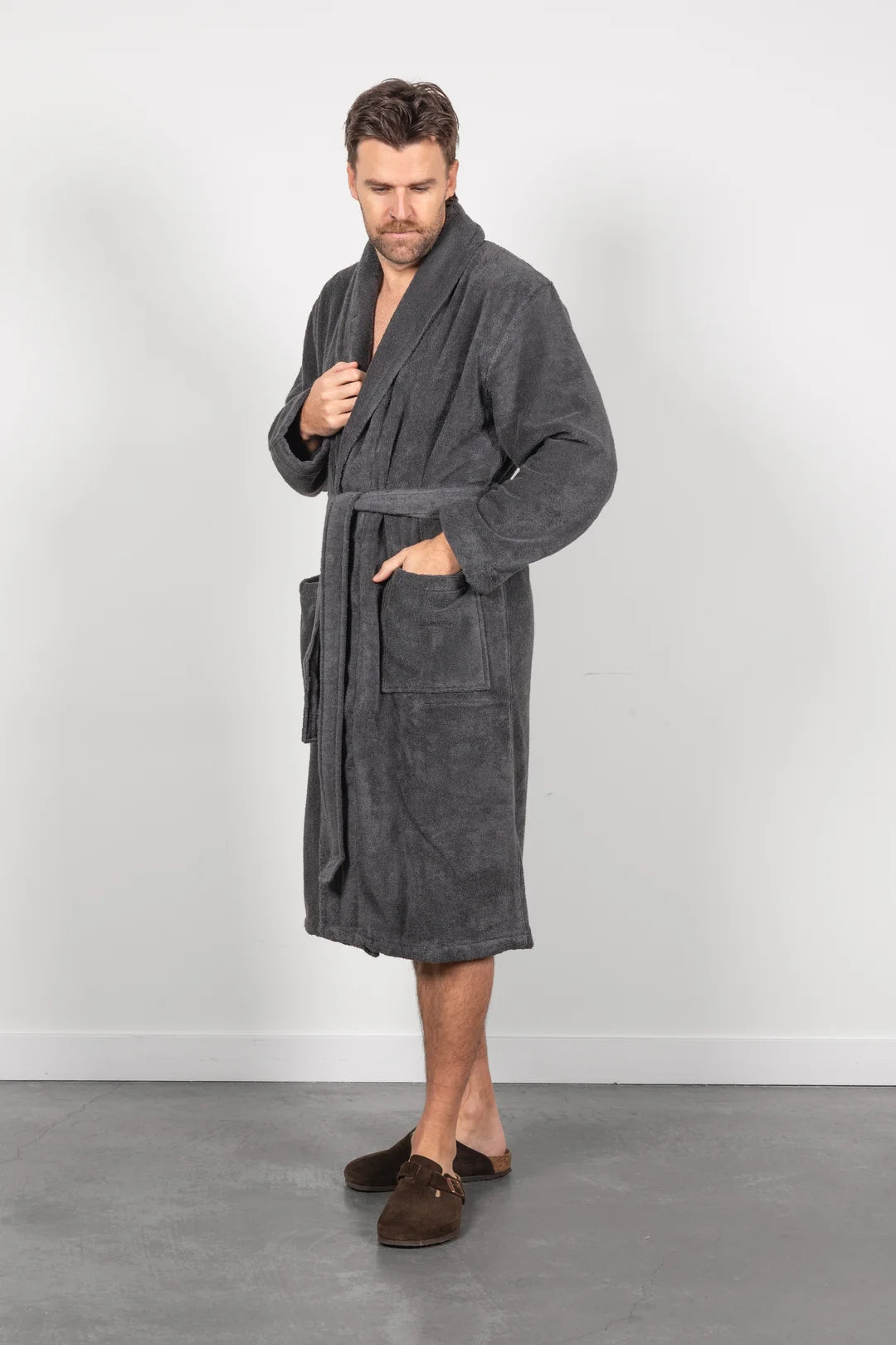Tofino Towel Co. The Nova Unisex Boucle Terry Robe - Charcoal