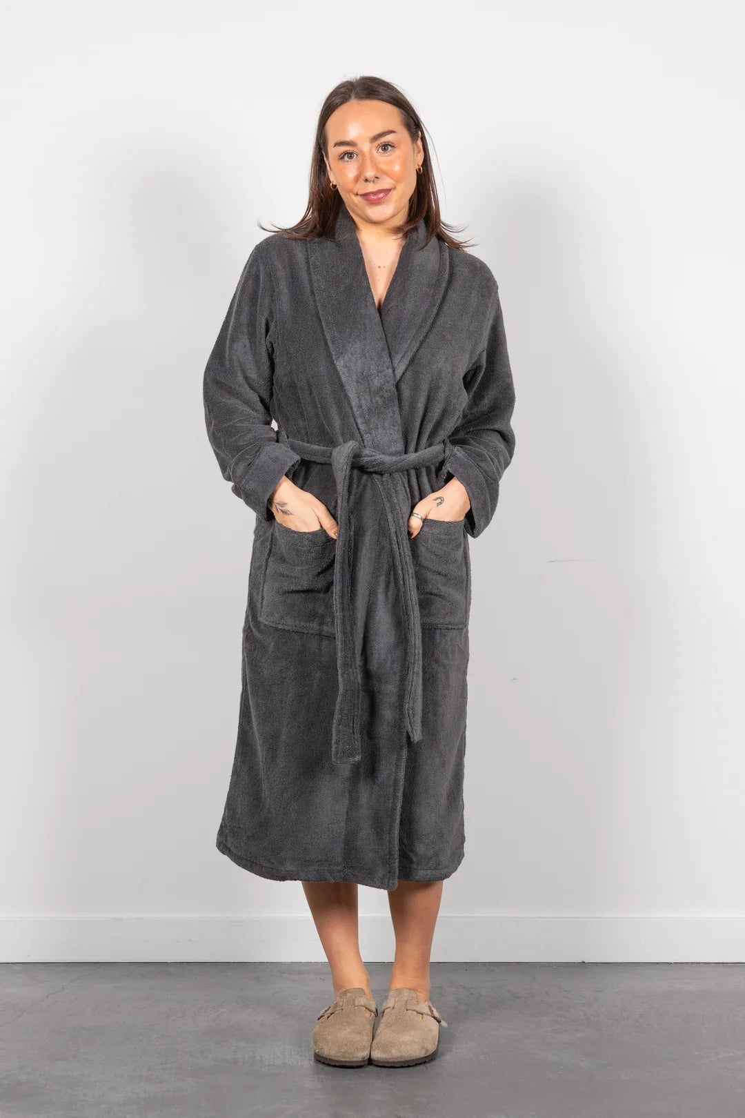 Tofino Towel Co. The Nova Unisex Boucle Terry Robe - Charcoal