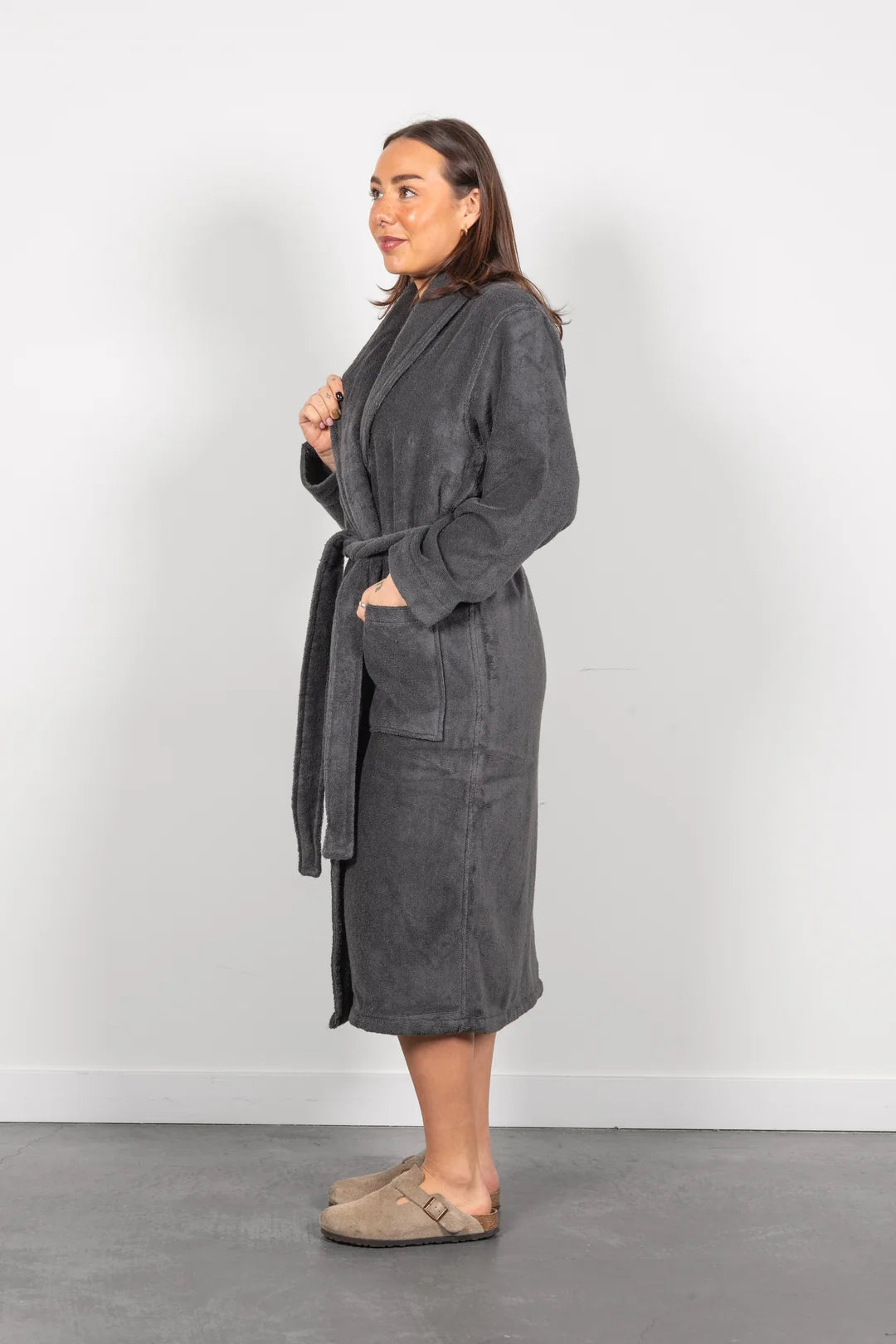 Tofino Towel Co. The Nova Unisex Boucle Terry Robe - Charcoal