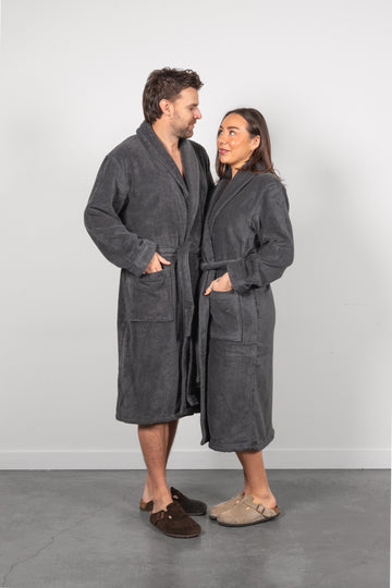 Tofino Towel Co. The Nova Unisex Boucle Terry Robe - Charcoal