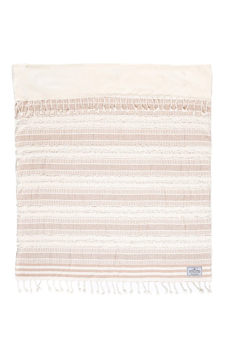 Tofino Towel Co. Opehelia Throw Blanket - Camel Stripe