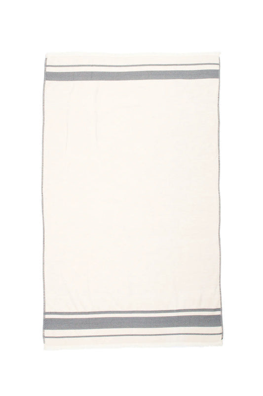 The Hawthorne Terry Bath Towel - Natural / Grey