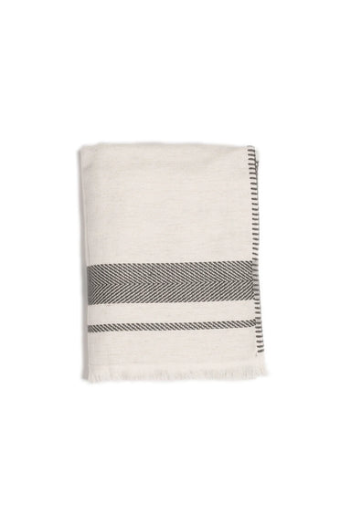 The Hawthorne Terry Bath Towel - Natural / Grey