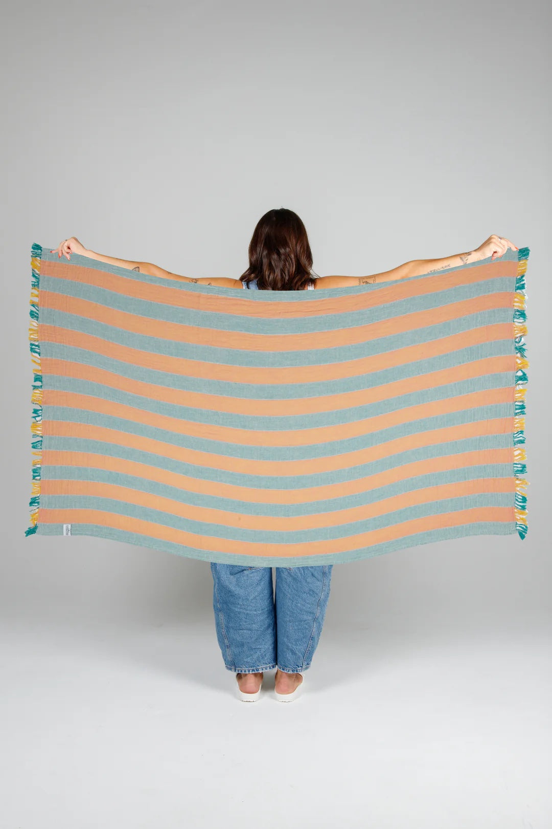 Tofino Towel Co. The Banks Stripe Gauze Muslin Turkish Towel - Mint Mix