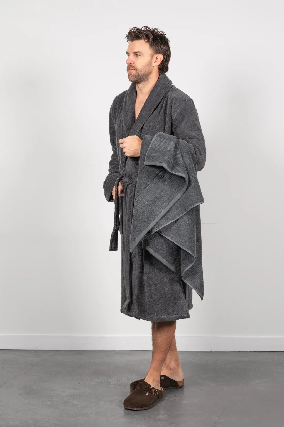 Tofino Towel Co. The Nova Unisex Boucle Terry Robe - Charcoal