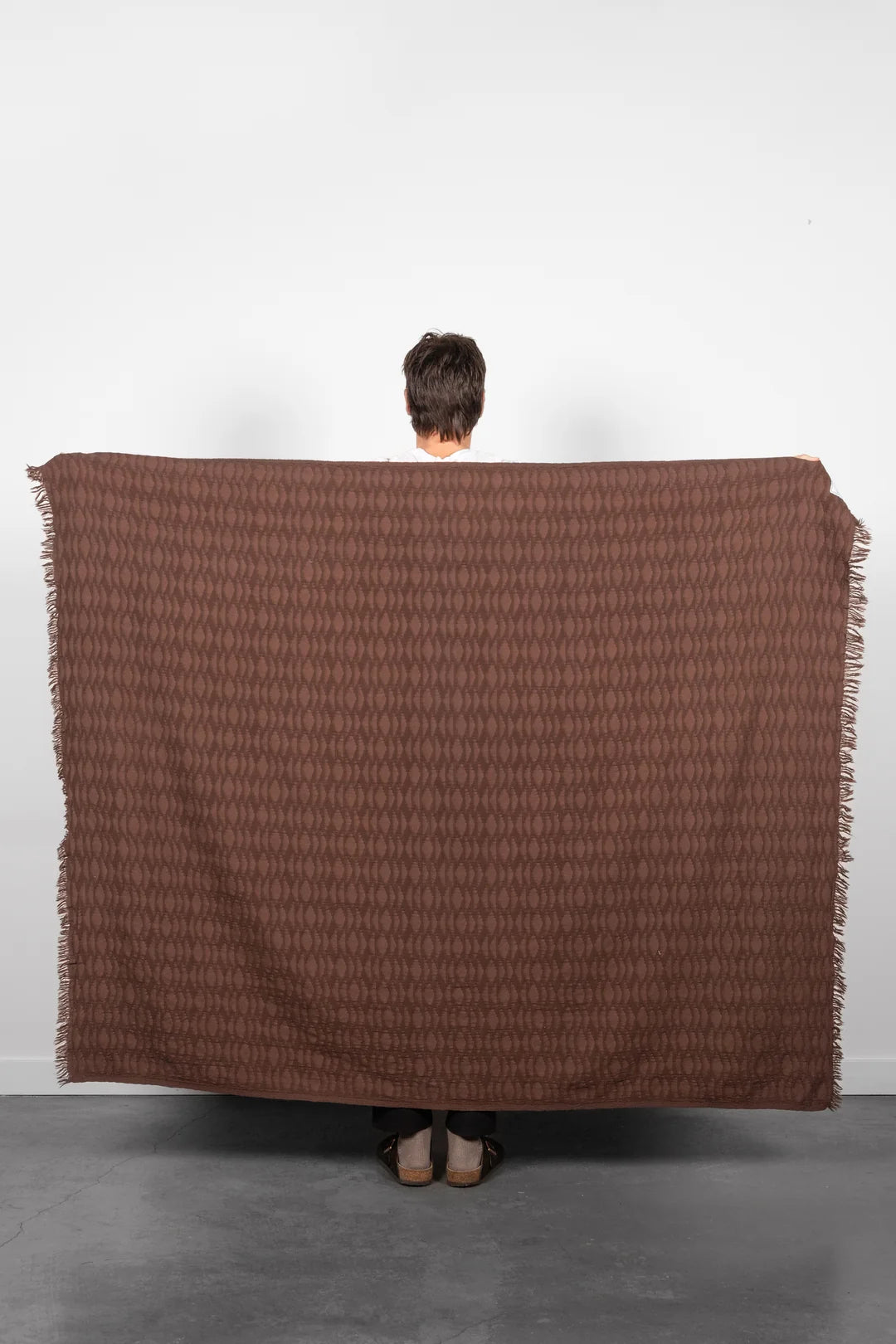 Tofino Towel Co. The Arnell Ikat Weave Lightweight Throw - Chocolate