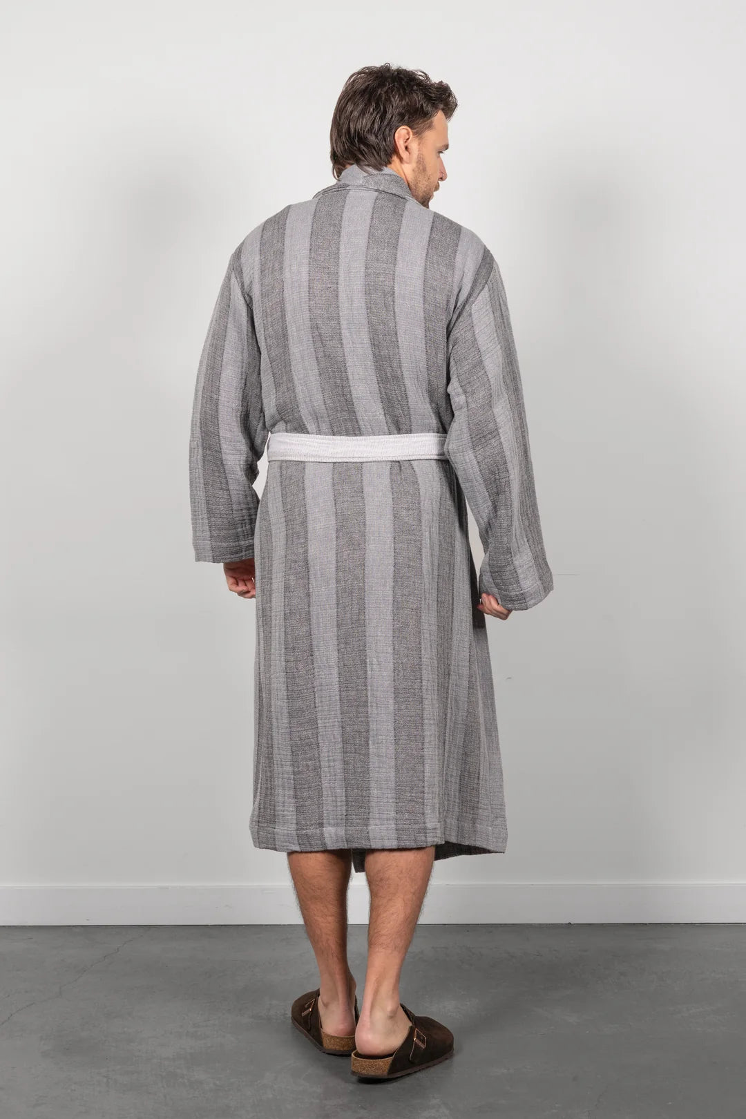 Tofino Towel Co. The Cascade Stripe Unisex Robe - Grey Mix