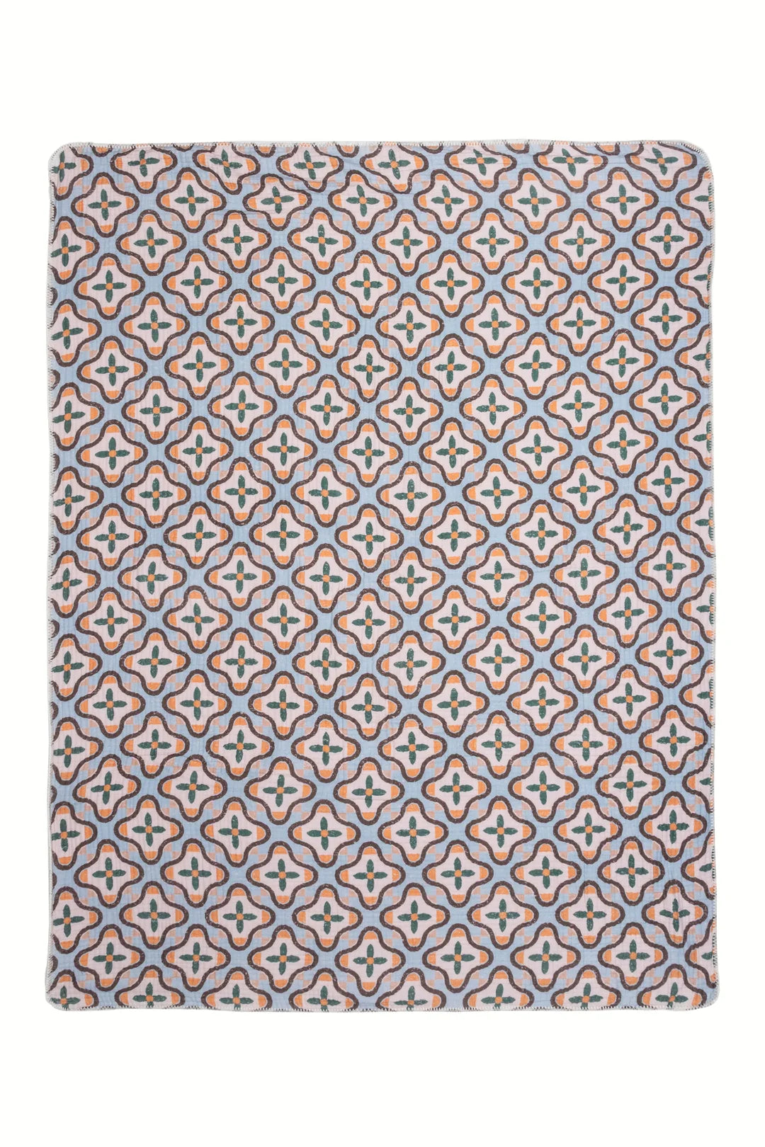 Tofino Towel Co. The Mosaic Block Print Sherpa Lined Throw
