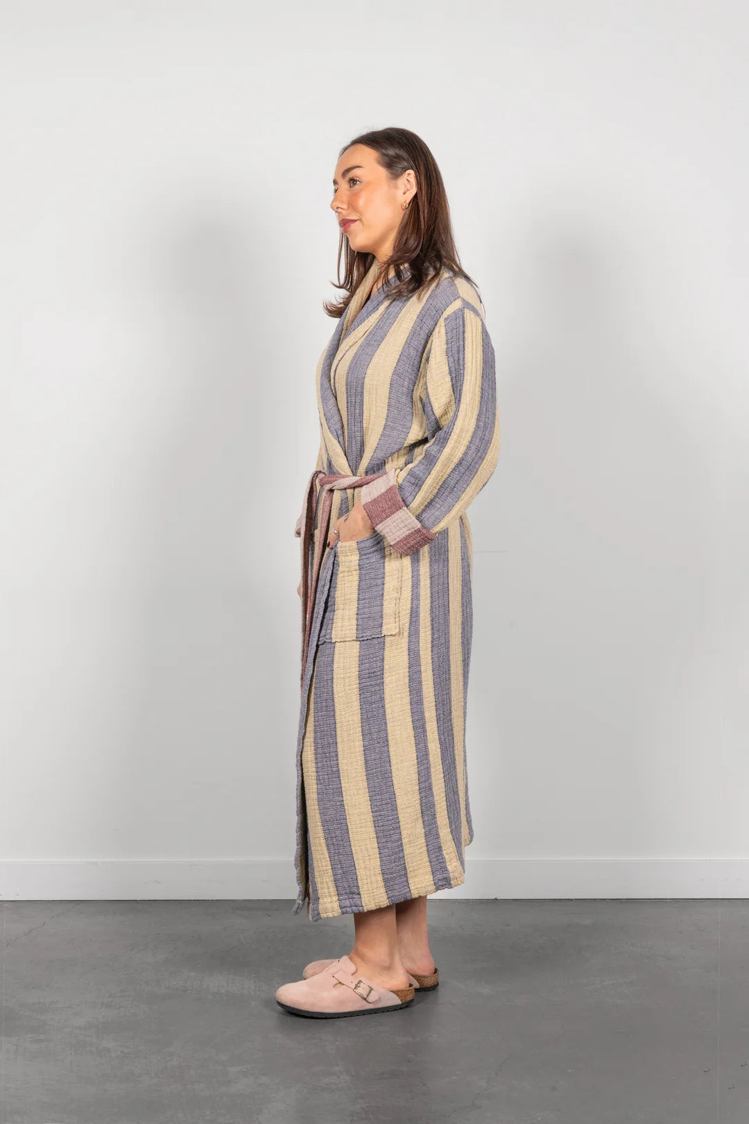 Tofino Towel Co. The Cascade Stripe Unisex Robe - Navy Mix