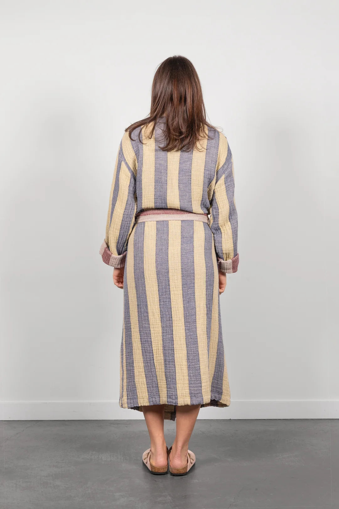 Tofino Towel Co. The Cascade Stripe Unisex Robe - Navy Mix