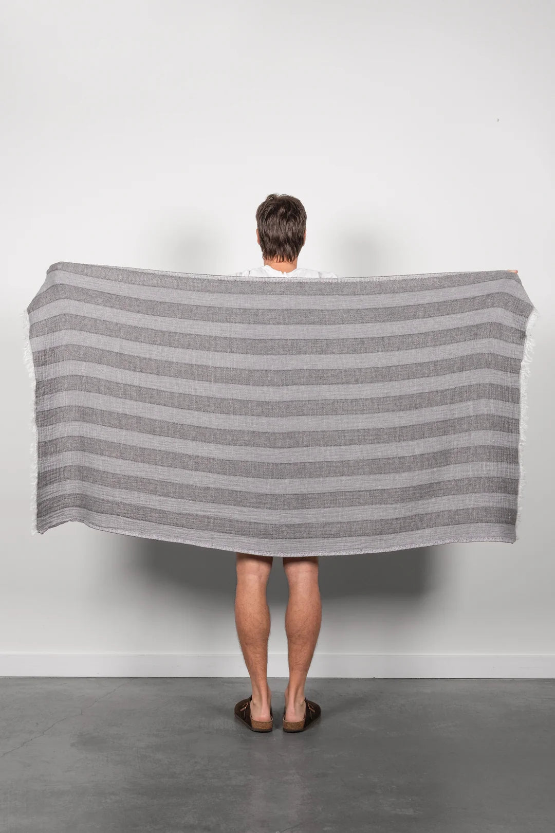 Tofino Towel Co. The Cascade Reversible Stripe Towel - Grey Mix
