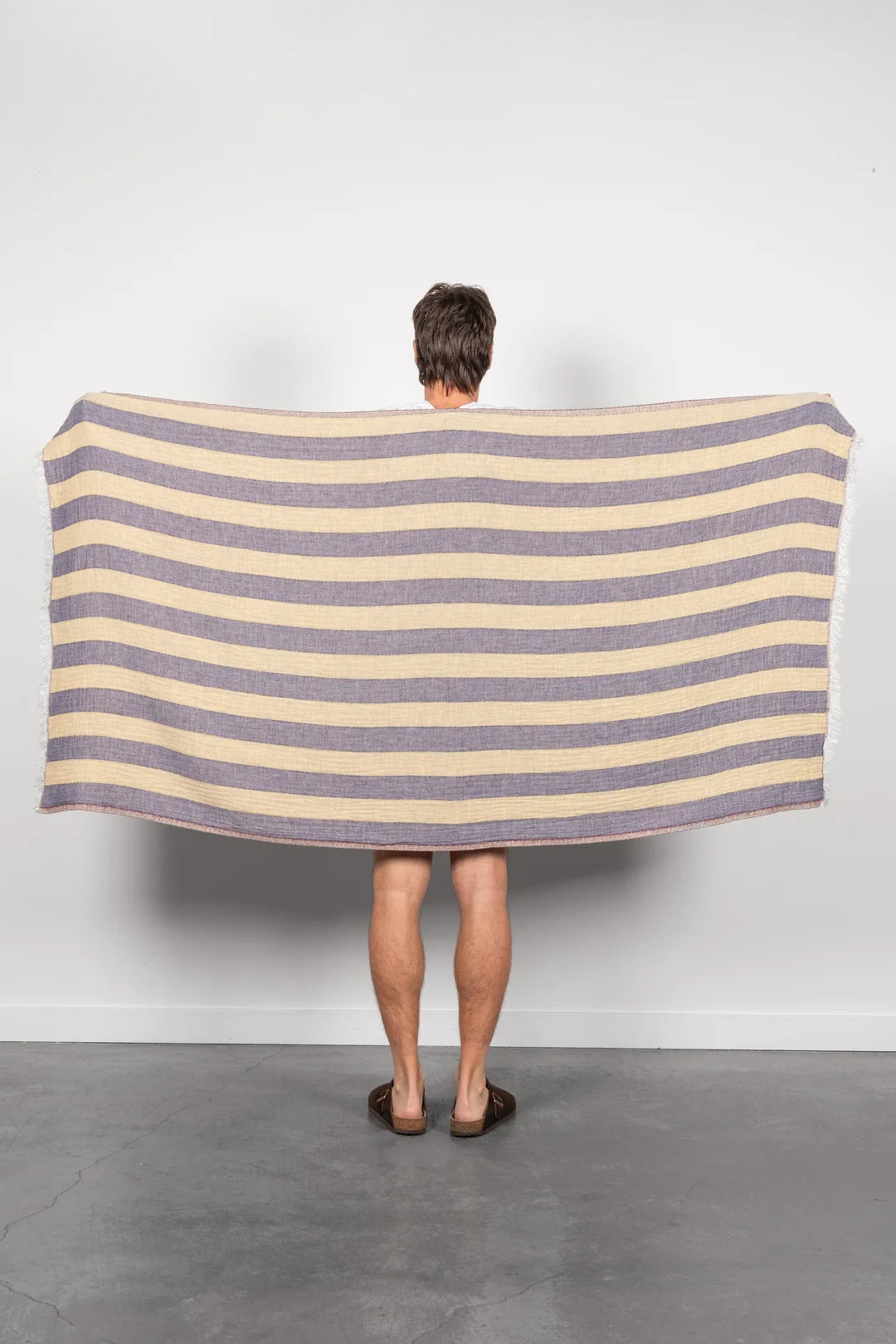 Tofino Towel Co. The Cascade Reversible Stripe Towel - Navy Mix