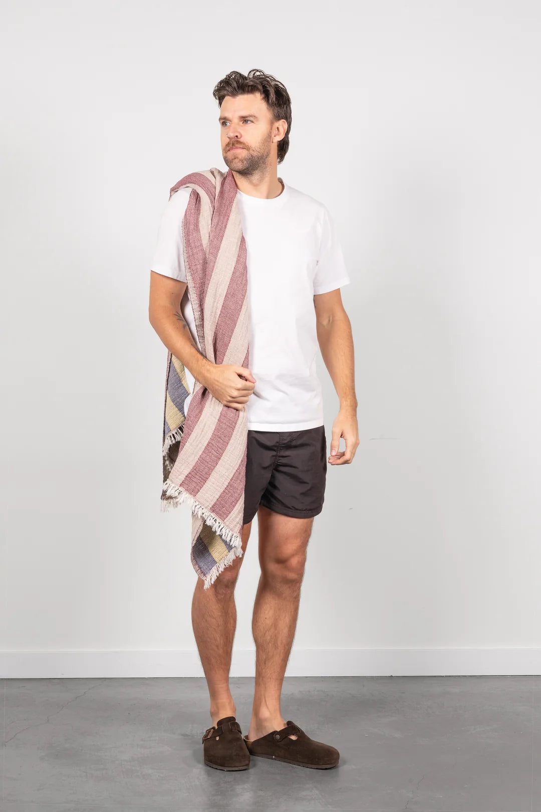 Tofino Towel Co. The Cascade Reversible Stripe Towel - Navy Mix