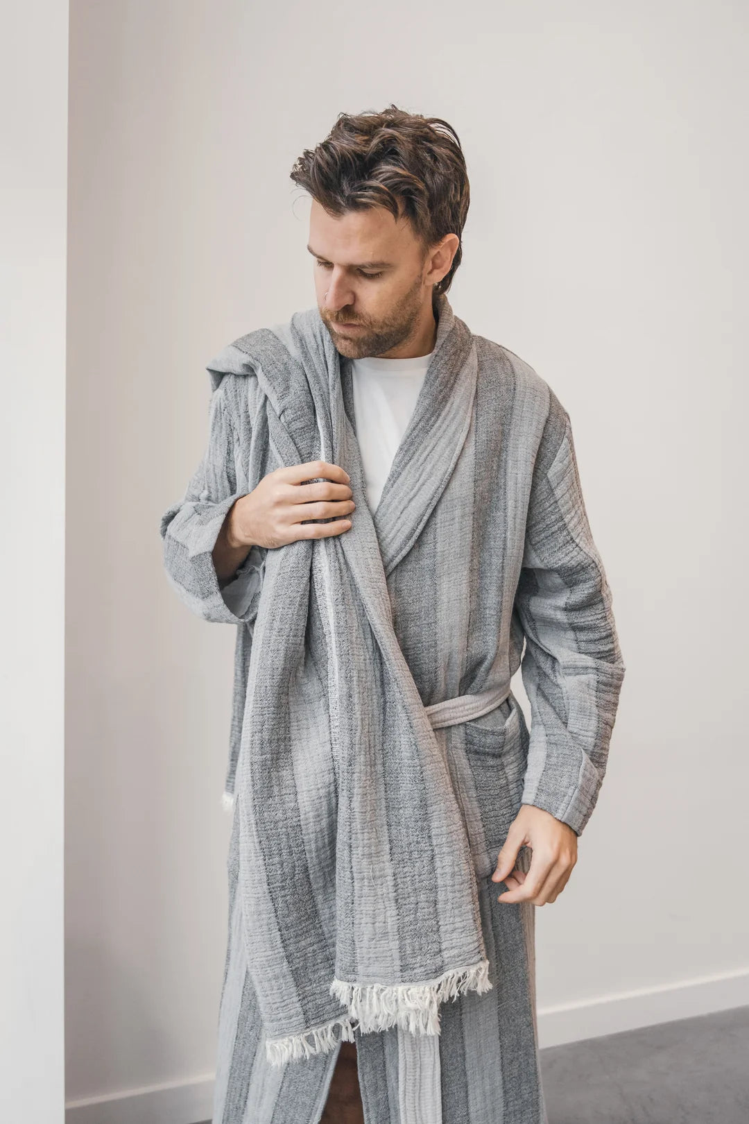 Tofino Towel Co. The Cascade Reversible Stripe Towel - Grey Mix