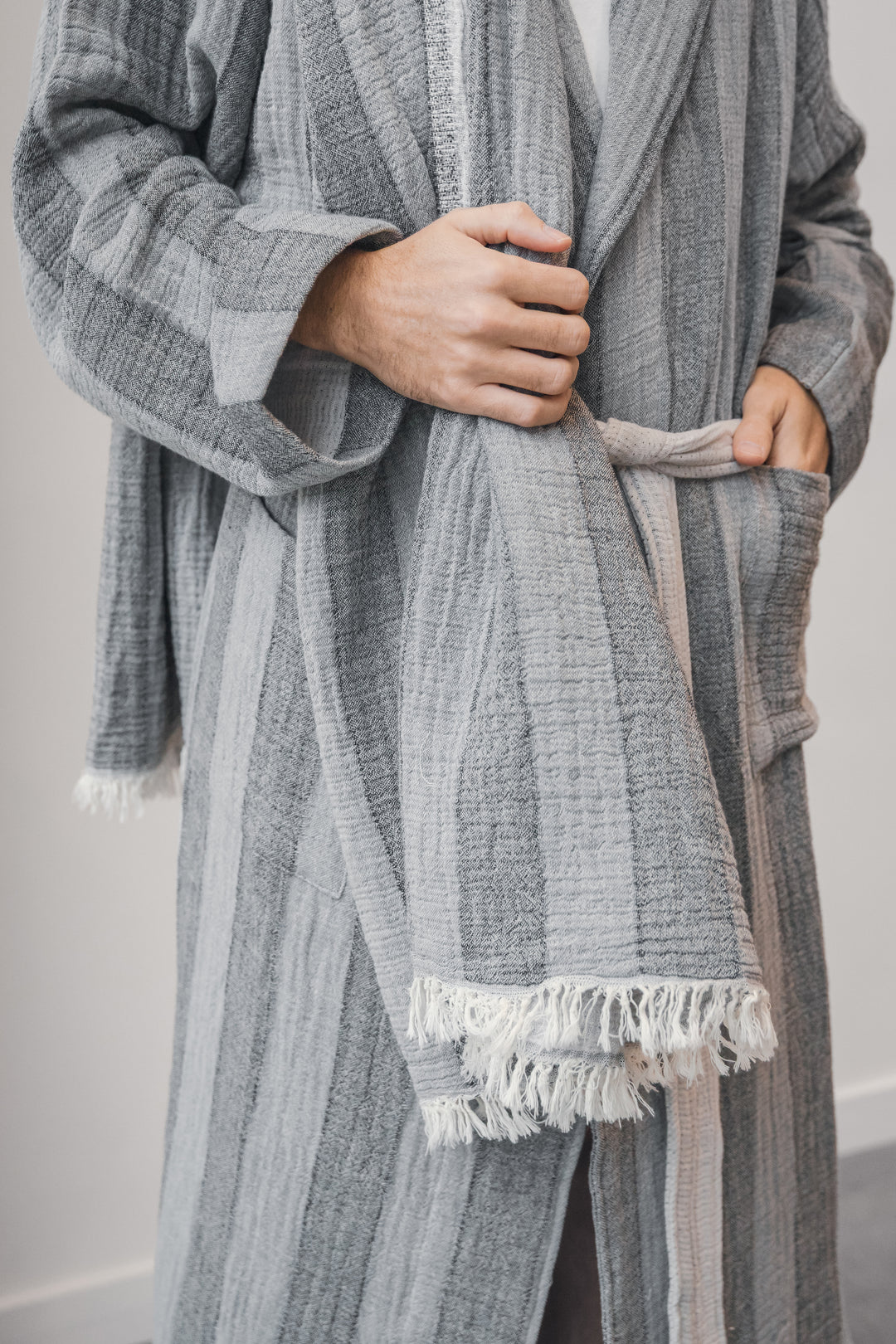 Tofino Towel Co. The Cascade Reversible Stripe Towel - Grey Mix