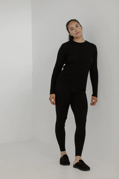 Bare Knitwear Marin Rib Tights - Classic Black