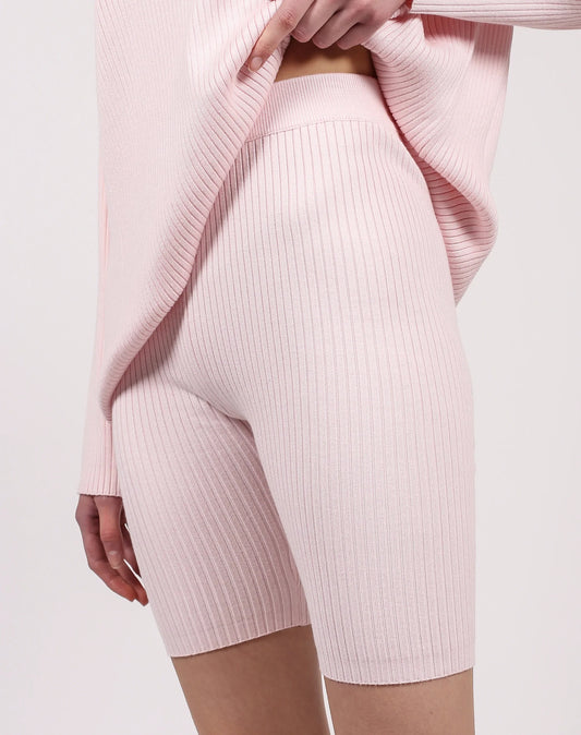 Ribbed Biker Short - Pink