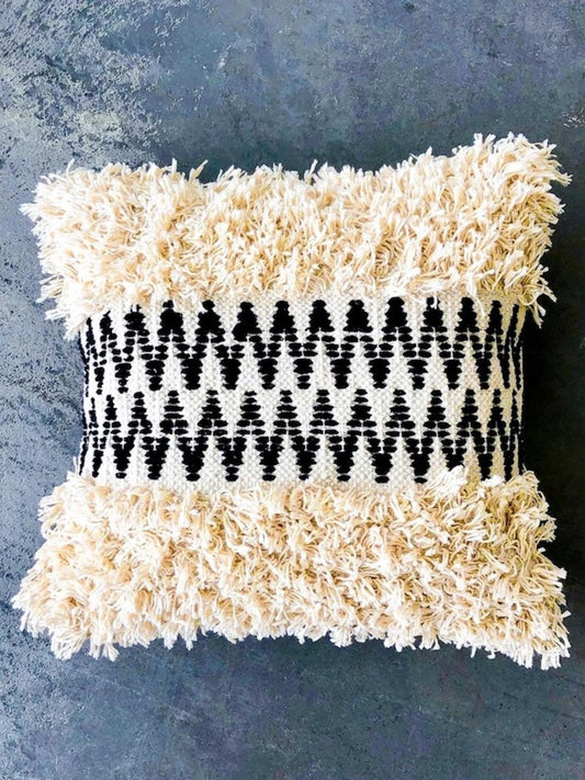 Marramarket Shaggy Centre Zig Zag Pillow