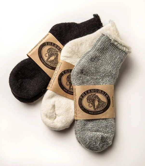 Thermohair Ladies Anklet Socks - Grey, Black or Natural