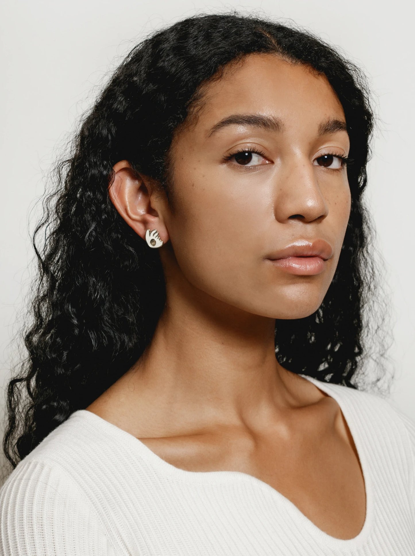Wolf Circus Fiona Studs in Creme and Gold